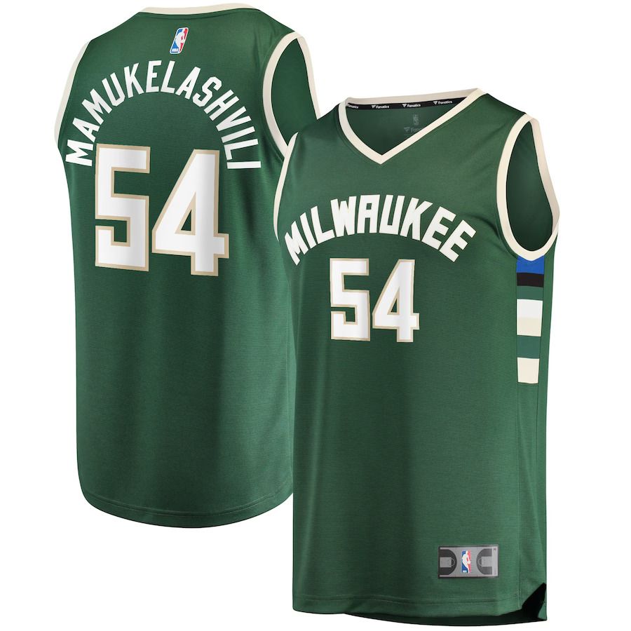 Men Milwaukee Bucks #54 Sandro Mamukelashvili Fanatics Branded Hunter Green Fast Break Replica NBA Jersey